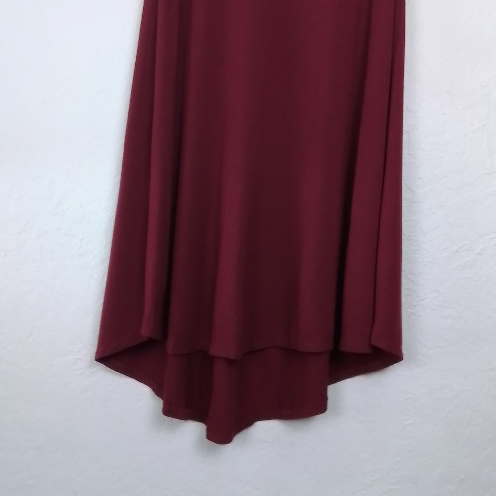 Umgee Women's Small‎ Burgundy High Low Dress Soft Stretch Jersey Boho Indie - Picture 6 of 14